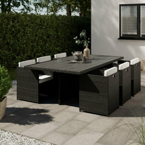 Ensemble de jardin pour repas 6 places anthracite "LAVANA"