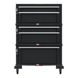 Coffre à outils 5 tiroirs en plastique noir - 56,2 x 28,9 x 50,2 cm