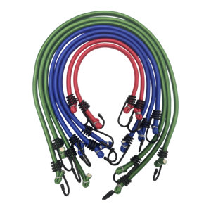 Lot de 8 tendeurs élastiques avec crochets en acier diamètre 8 mm 40/60/80 cm