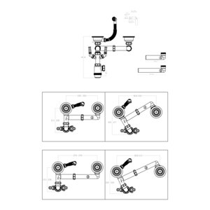 Kit de vidage évier inoxydable 1,5 ou 2 bacs blanc 39x20x22 cm
