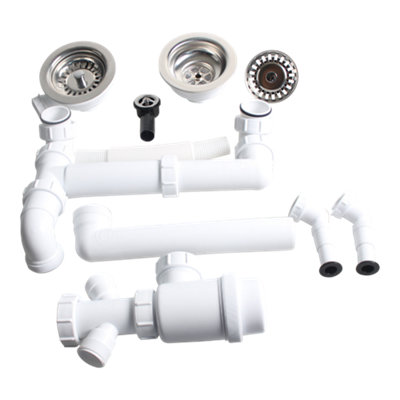 Kit de vidage B manuel évier avec panier acier inoxydable 1 5 ou 2 bacs - vue 2