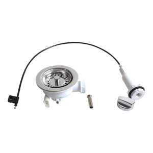 Kit vidage évier inoxydable 1,5/2 bacs blanc automatique