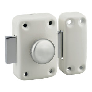 Verrou APACHE bouton cylindre 45 mm epoxy blanc, 3 clés  