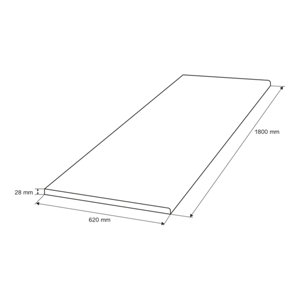 Plan de travail stratifié effet béton ciré -  180 cm; 28 mm