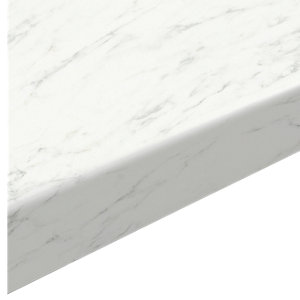 Plan de travail effet marbre blanc 180 cm, Ep. 28 mm