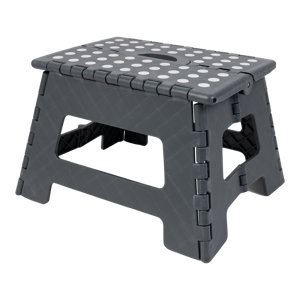 Marchepied pliable 1 marche en plastique gris charge 150 kg - H. 22 x l. 35 x P. 28,5 cm