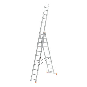 Échelle transformable aluminium 3 x 11 barreaux 4 positions H. 6.49 m