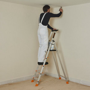 Escabeau 5 marches en aluminium charge 150 kg - H. 158 cm