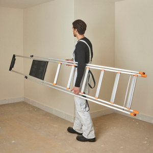 Escabeau 7 marches en aluminium charge 150 kg - H. 201 cm