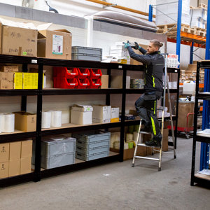 Etagère bois/métal noire 400 kg - 185 x 180 x 60 cm