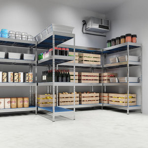 Étagère aluminium/résine 4 tablettes, charge : 700 kg - H. 180 x L. 110 x P. 50 cm 