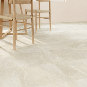 Carrelage intérieur sol et mur en grès émaillé beige effet pierre LIMO MOCCA 45 x 45 cm