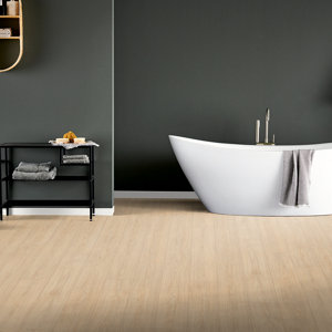 Sol stratifié à clipser AC5 Ep.8 mm beige effet bois ECANAT - L.129,2 x l.19,3 cm