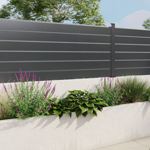 Lame de clôture aluminium persienne gris foncé NEVA 179,1 x 15,3 cm