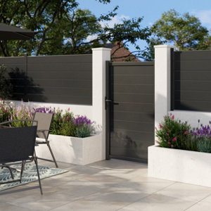 Lame de clôture aluminium gris anthracite NEVA 179,1 x 15,5 x 2,1 cm