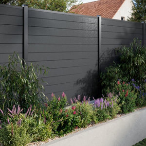 Lot de 6 lames de clôture composite anthracite NEVA 1791 x 157 x 21,5 mm