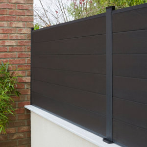 Lot de 3 lames clôture composite L. 1,80 m x H. 15,5 cm x Ep. 2,1 cm