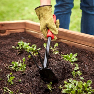 Outil de jardin griffe 2 en 1 à main 32,3 cm