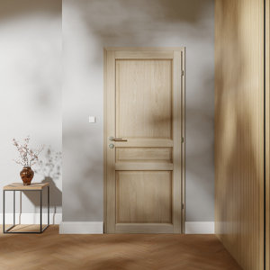 Bloc porte intérieur 3 panneaux effet chêne naturel 73 cm poussant gauche ORDESA