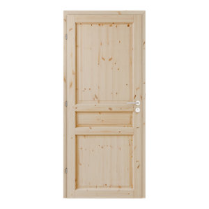 Bloc porte intérieur 3 panneaux effet pin 73 cm poussant droit ORDESA