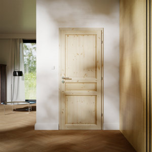 Bloc porte intérieur 3 panneaux effet pin 83 cm poussant gauche ORDESA