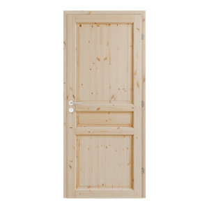 Bloc porte intérieur 3 panneaux effet pin 83 cm poussant gauche ORDESA