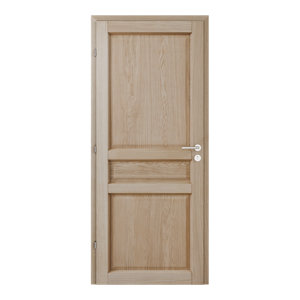 Bloc porte intérieur 3 panneaux effet chêne naturel 83 cm poussant droit ORDESA