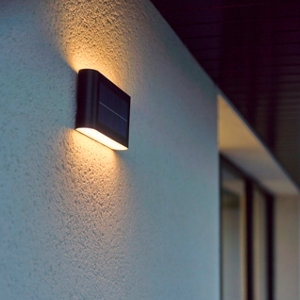 Applique murale solaire 40 lm noir 3000K IP44
