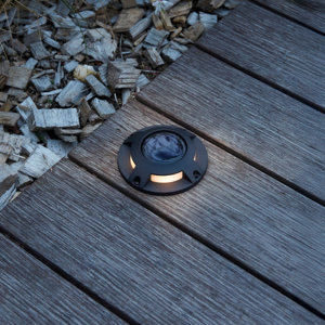 Lampe solaire au sol LED noir 3000 K IP65