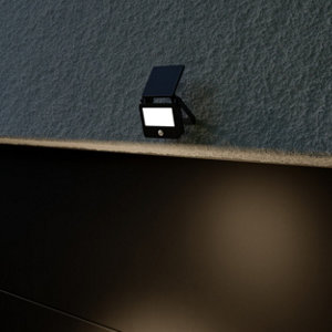 Projecteur solaire LED noir avec détecteur de mouvement 5000 K IP44