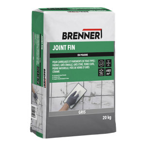 Joint fin gris ciment sac de 20 kg pour carrelage et pierre naturelle