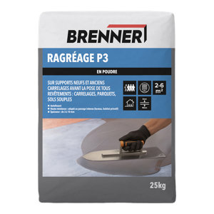 Ragréage P3 poudre gris pour sols intérieurs 3 à 10 mm, sac 25 kg 