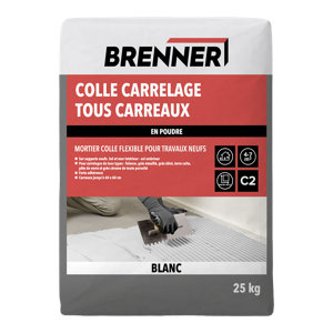 Colle carrelage tous carreaux en poudre blanc sac 25 kg 