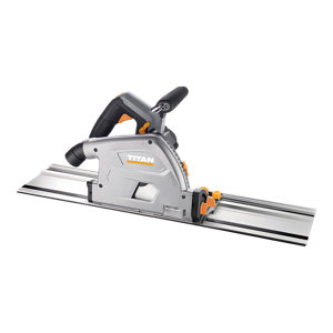 Scie plongeante filaire 1200 W lame 165 mm coupe 59 mm avec rail