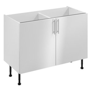 Meuble bas "Dorice" blanc brillant l.120 x h.72 x p.57 cm 2 portes