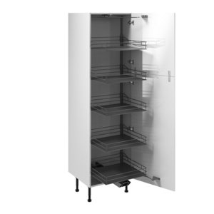 Colonne "Dorice" blanc brillant l.60 x h.201 x p.57 cm 2 portes avec rangement coulissant