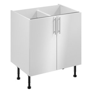 Meuble bas "Dorice" blanc brillant l.80 x h.72 x p.57 cm 2 portes