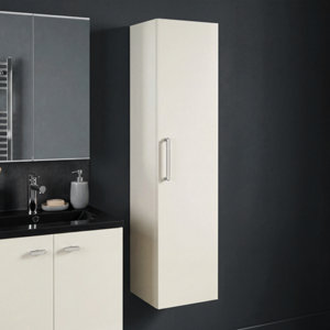 Colonne de rangement salle de bain gris tourterelle IDALIE 120 x 30 x 36 cm