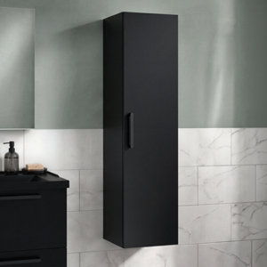 Colonne de rangement salle de bain noir mat IDALIE 120 x 30 x 36 cm