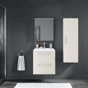Meuble sous-vasque suspendu gris tourterelle IDALIE 60 x 60 x 45 cm