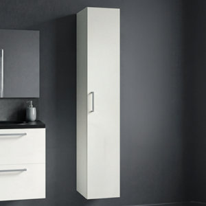 Colonne de rangement salle de bain gris tourterelle IDALIE 180 x 30 x 36 cm