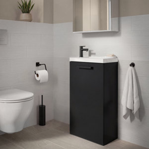 Meuble lave-mains à poser noir mat IDALIE 79 x 43,5 x 23,2 cm