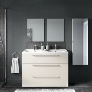 Meuble sous-vasque à poser gris tourterelle IDALIE 120 x 86,5 x 45 cm