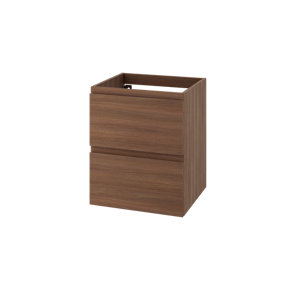 Meuble sous-vasque suspendu décor imitation chêne brun IDALIE 50 x 60 x 45 cm