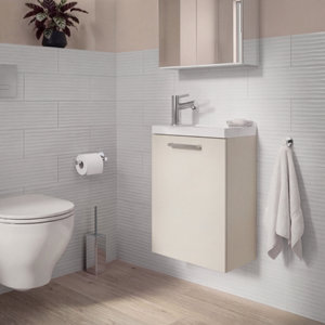 Meuble lave-mains suspendu gris tourterelle IDALIE 55 x 43,5 x 23,2 cm