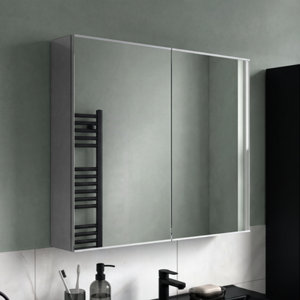 Armoire de toilette miroir 2 portes fermeture amortie IDALIE 60 x 80 x 15 cm