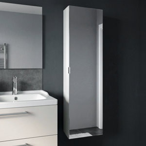 Armoire de toilette miroir 1 porte fermeture amortie IDALIE 120 x 40 x 15 cm