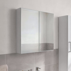 Armoire de toilette miroir 2 portes fermeture amortie IDALIE 60 x 60 x 15 cm