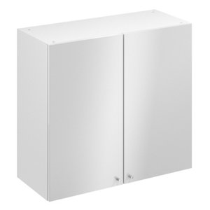 Meuble haut "Dorice" blanc brillant l.80 x h.72 x p.32 cm 2 portes