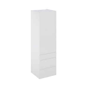 Colonne "Dorice" blanc brillant l.60 x h.201 x p.60 cm 1 porte + 1 tiroir + 2 casseroliers